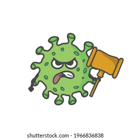 Caracteres de virus de Corona Cute Cartoon plana Vector plantilla Diseño Ilustración