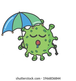 Caracteres de virus de Corona Cute Cartoon plana Vector plantilla Diseño Ilustración