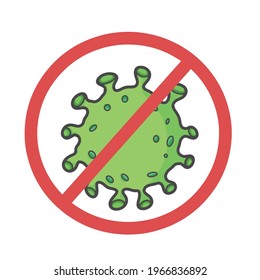 Cute Corona Virus Character Flat Cartoon Vector Template Design Illustration