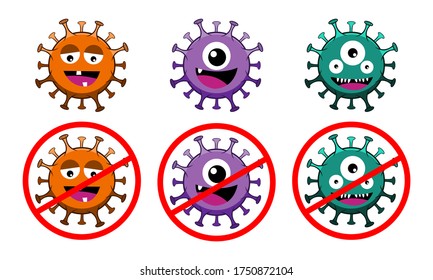 cute Corona virus icon. flat vector