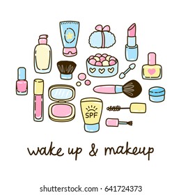 Cute cosmetic set for Your design