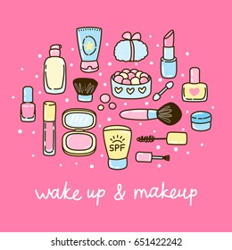 Cute cosmetic set for Your design