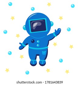 Cute cosmonaut. Astronaut exploring outer space.