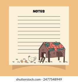 Cute cottagecore blank memo pad page for daily and weekly planning. Memo notepad for scrapbooking and journaling.	
