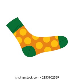Cute cotton and in a big bowl woolen socks. Vector illustration of stylish hosiery collection. Cartoon winter warm footwear isolated on white