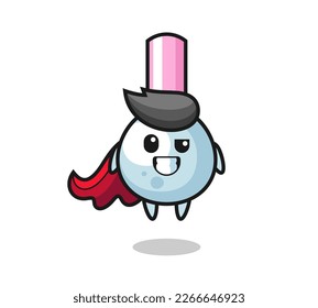 the cute cotton bud character as a flying superhero , cute style design for t shirt, sticker, logo element
