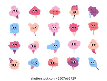 Cute Cotton Candy Illustration Element Set