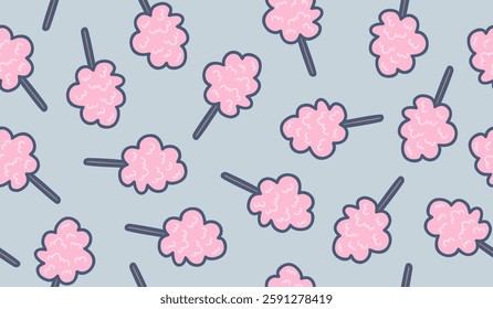 Cute cotton candy pattern background vector design
