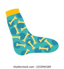 Calcetines de algodón lindo para niños. Ilustración vectorial de la elegante colección de artículos de tocador. Calzado cálido de invierno de caricatura aislado en blanco