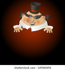 Cute Count Dracula.  Halloween design background.
