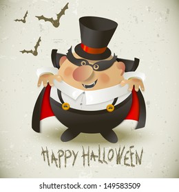 Cute Count Dracula.  Halloween design background.