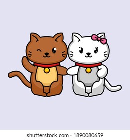 Cute couple animals in Valentine's Day love