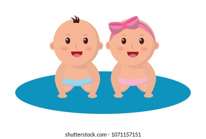 cute couple babys characters