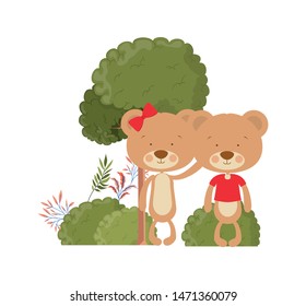 cute couple of bears in love