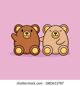 Cute couple bears in Valentine's Day
