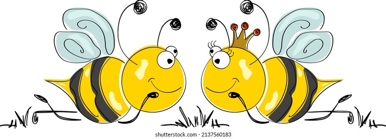
Un par de abejas mullidas en el jardín

