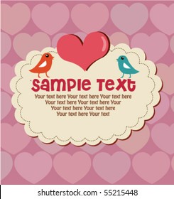 Cute couple bird with text