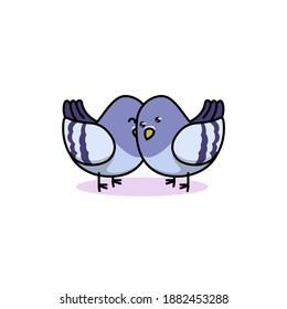 Cute couple bird in valentine day's theme
