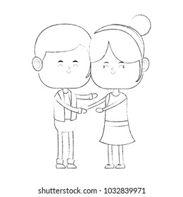 Cute couple cartoon