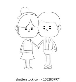 Cute couple cartoon