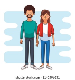 Cute couple cartoon