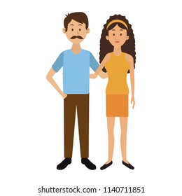 Cute couple cartoon