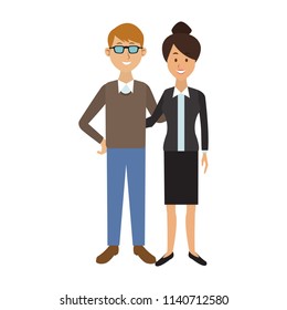 Cute couple cartoon
