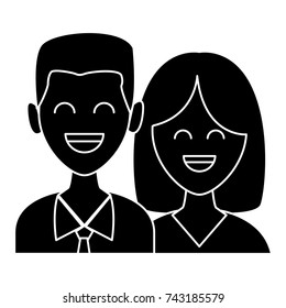 Cute couple cartoon