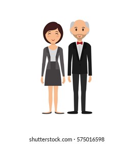 Cute couple cartoon icon vector illustration graphic design