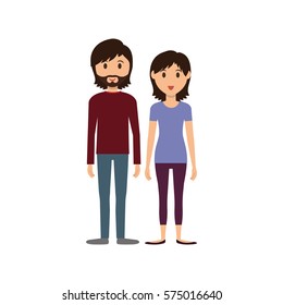 Cute couple cartoon icon vector illustration graphic design