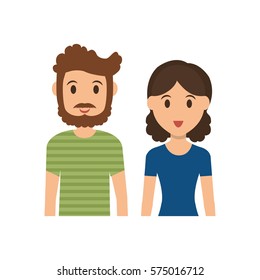 Cute couple cartoon icon vector illustration graphic design