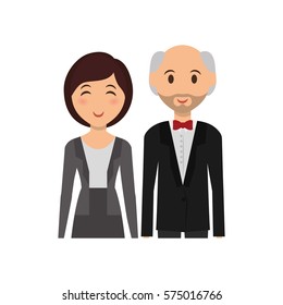 Cute couple cartoon icon vector illustration graphic design