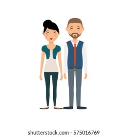 Cute couple cartoon icon vector illustration graphic design