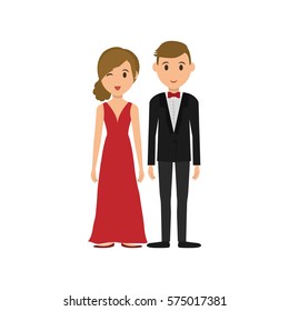 Cute couple cartoon icon vector illustration graphic design