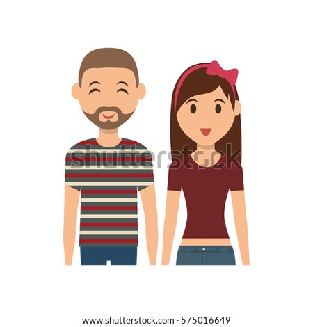 Cute couple cartoon icon vector illustration graphic design