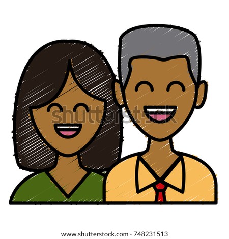 Cute couple cartoon icon vector