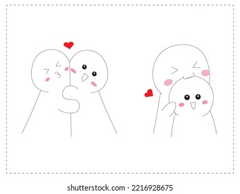 Una pequeña caricatura. Ilustración de una caricatura de pareja. Vector de pareja. 