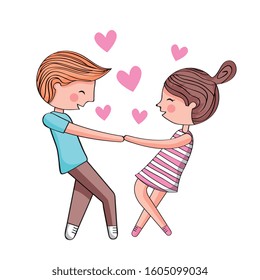 cute couple cartoon. vector illustration
