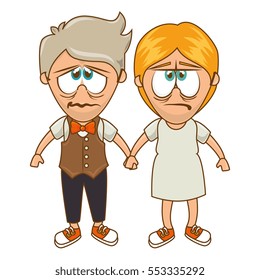 cute couple character sixty style