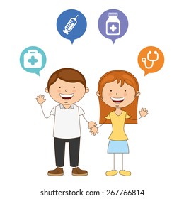 cute couple design, vector illustration eps10 graphic 