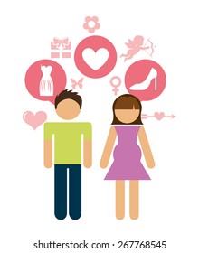 cute couple design, vector illustration eps10 graphic 