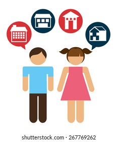 cute couple design, vector illustration eps10 graphic 