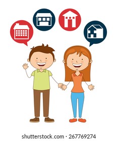 cute couple design, vector illustration eps10 graphic 