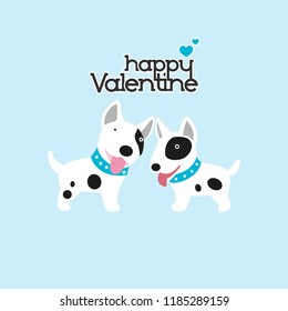 Cute couple dog. Happy valentine's day card.
