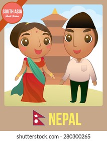 The cute couple doll of Nepali as a symbol of Nepal country member of South Asia