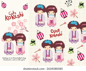 cute couple doodle vector set