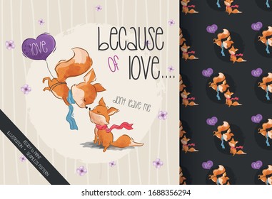 Corta pareja de zorro con un patrón sin fisuras