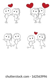 cute couple with hearts