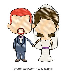 cute couple husband wife in wedding suit happy together