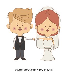 cute couple husband wife in wedding suit happy together